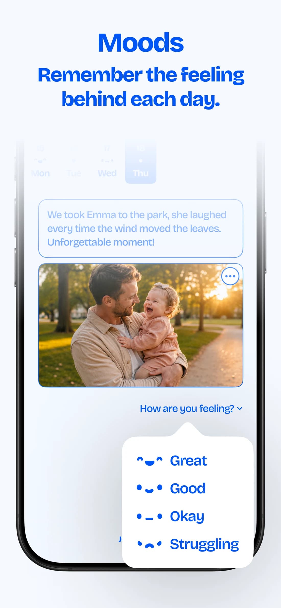 Juniper App Store preview showing the four mood options